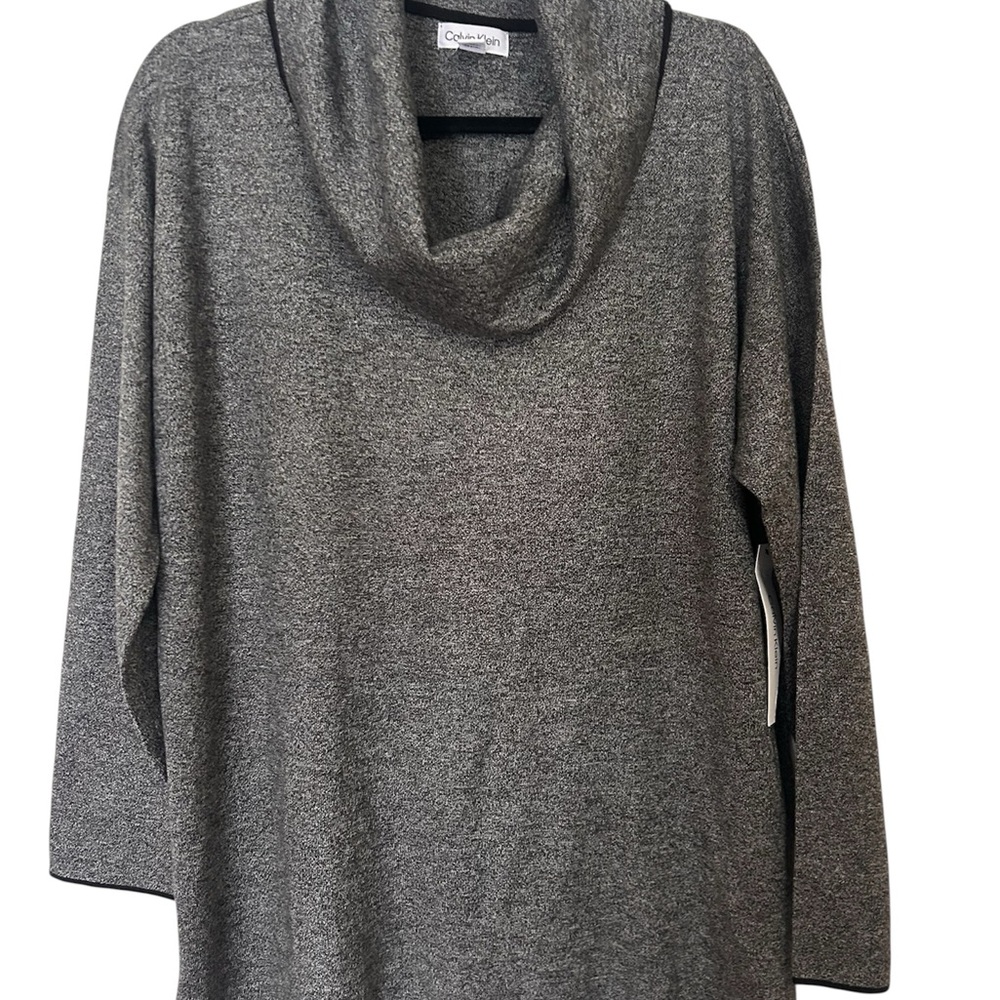 NWT - Calvin Klein Women's Charcoal Cowl Neck Sweater - Size L